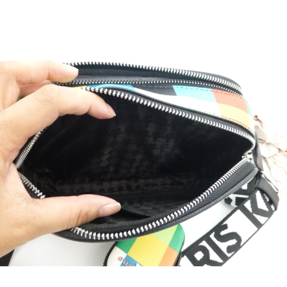 NWT Karl Lagerfeld Maybelle Crossbody in Multi Color Bright w/ Detachable Coin - Picture 9 of 16